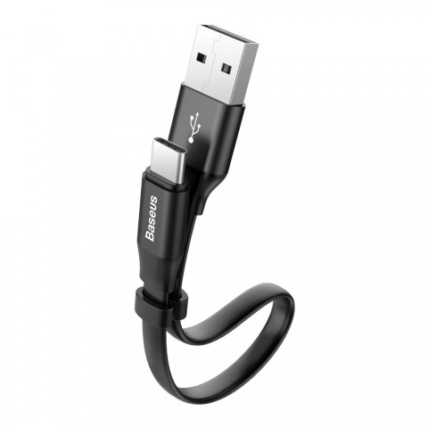 Baseus Καλώδιο Φόρτισης USB-A σε Type C 2A Nimble Flat Μαύρο 23cm CATMBJ-01