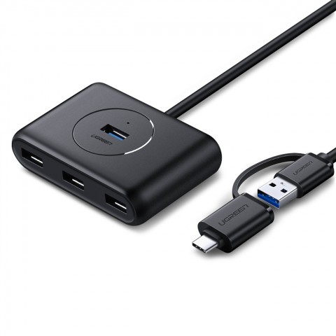 Ugreen Type C/USB-A HUB 4x USB 3.0 5Gb/s 1m Μαύρο 40850 CR113